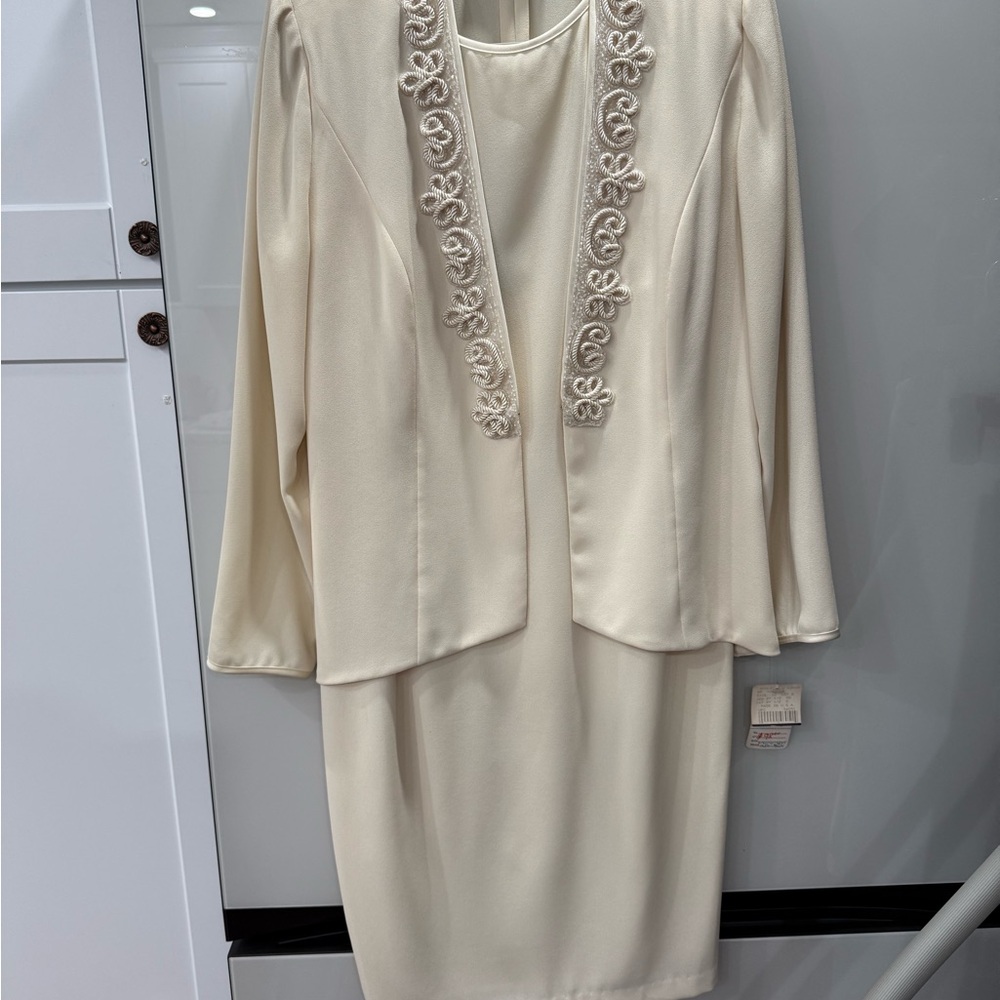 Ursula of Switzerland Cream Embroidered Dress Set